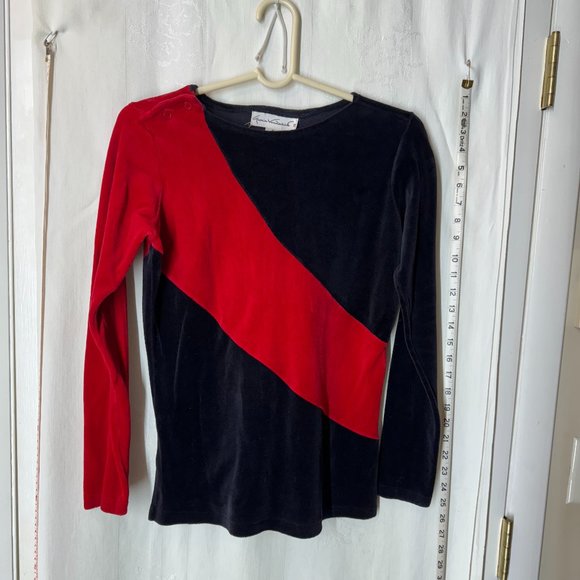 Vintage Gloria Vanderbilt Velour Top - Picture 1 of 8